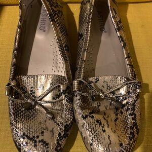 Ashro snake embossed flats